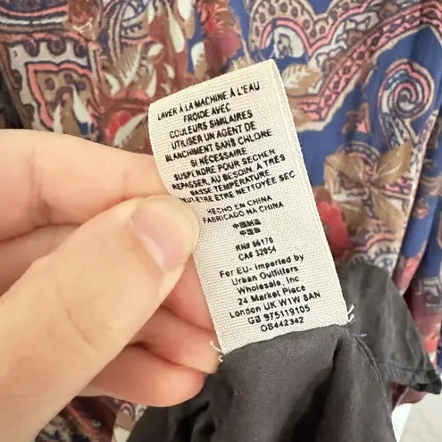 Free People  High Plains Tunic Dress Size Small Blue Vintage Floral Print Boho - Image 11