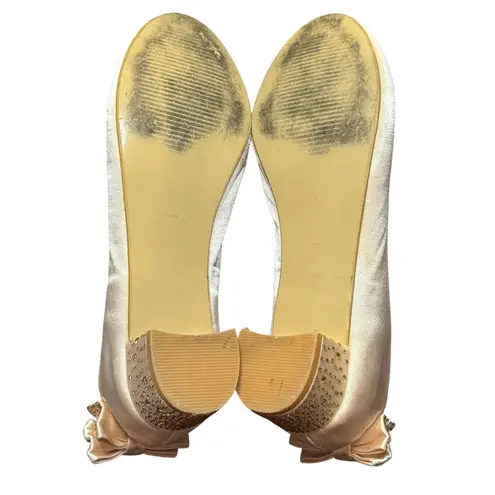 Badgley Mischka Shoes Womens Size 5 Satin Bow Block Heel Crystal Dress Pumps