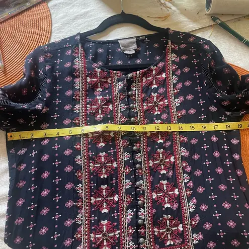 Vanessa Virginia Embroidered Boho Tunic Dress Anthropologie Aesthetic Size M