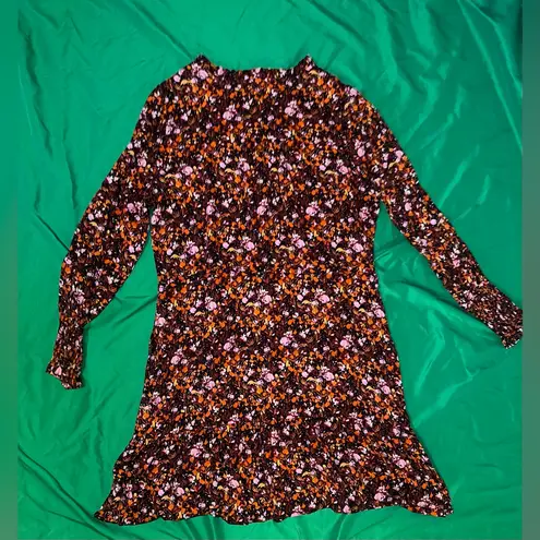 NWT Saint + Sofia Olivia Autumn Floral Long Sleeve Minj Dress size 10 Orange