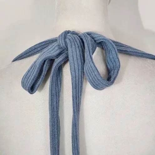 We Wore What Blue Halter Crop Top Size Medium NWT Tie Neck Halter Top