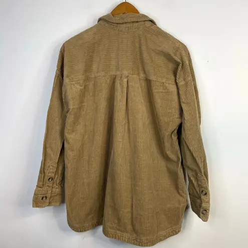 matty m Cotton Blend Corduroy Shirt Jacket Shacket Brown Tan Gorpcore womens XL