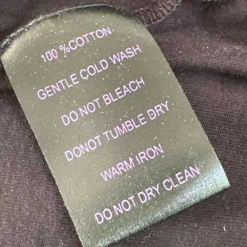 Liza Byrd Tunic Top Blouse Shirt Long Sleeve Black Appliqué Trim XL G4