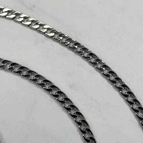 Silver Tone Flat Chain Link Purse Handbag Replacement Strap 48" ✨