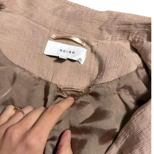 Reiss Ives Utility Jacket Pale Pink Sz 4 Button Down Pockets Business Casual