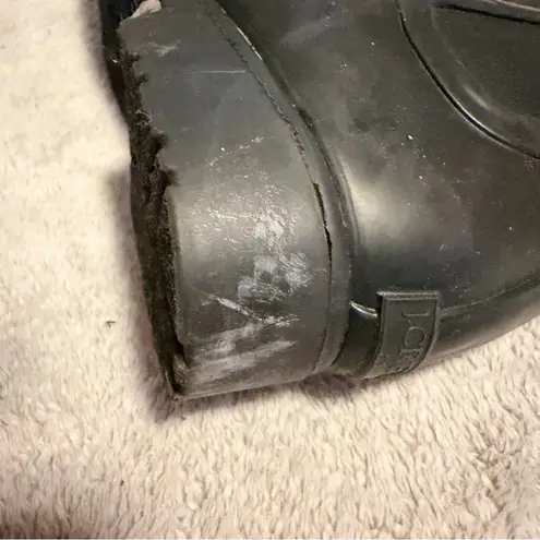 J.Crew  Size 7 Black Short Lug-Sole Chelsea Rubber Ankle Rain Boots Waterproof