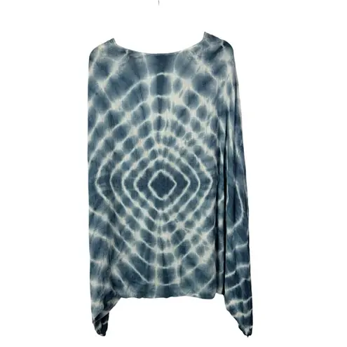 Elan Boutique Blue & White Tie Dye Short Sleeve Top OS