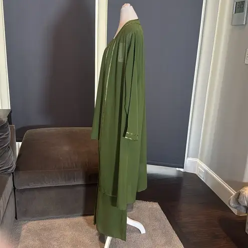 Women’s Green Chiffon 3 Piece Formal Mother of the Bride Pants Suit Size 18W NEW