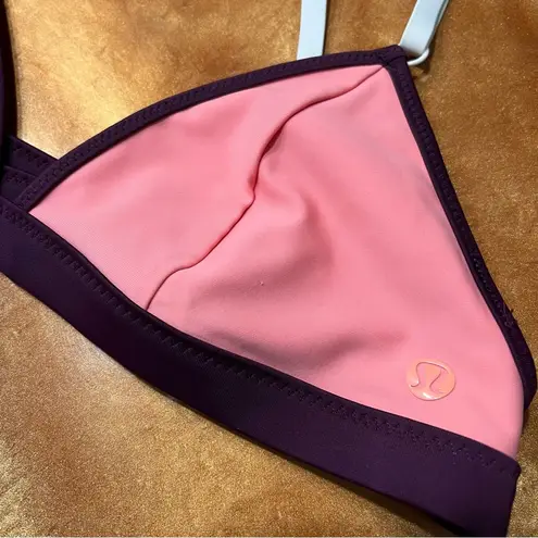 Lululemon  Triangle Bikini swim top surf to sand pink and purple size 6