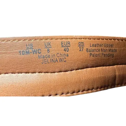 Naturalizer Brown Leather Knee High Boots Buckle Side Zip Riding 10M Wide