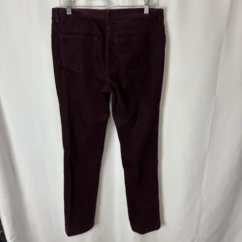 Brooks Brothers Women’s 10 Straight Leg Pants Burgundy Red Corduroy Natalie Fit