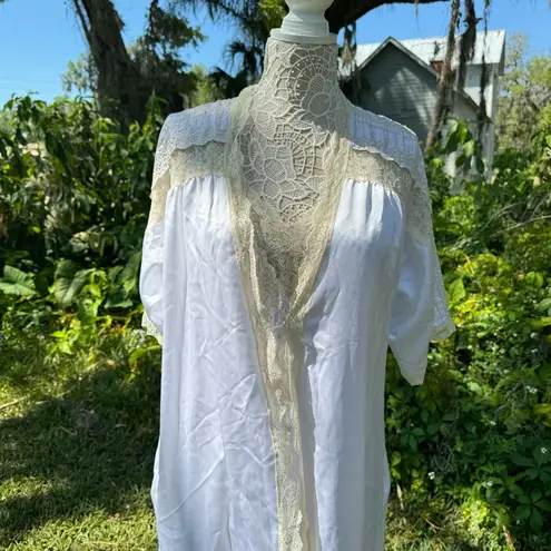 Victoria’s Secret Gold Label Union Made 1970s Peignoir Bridal Set Size Small White