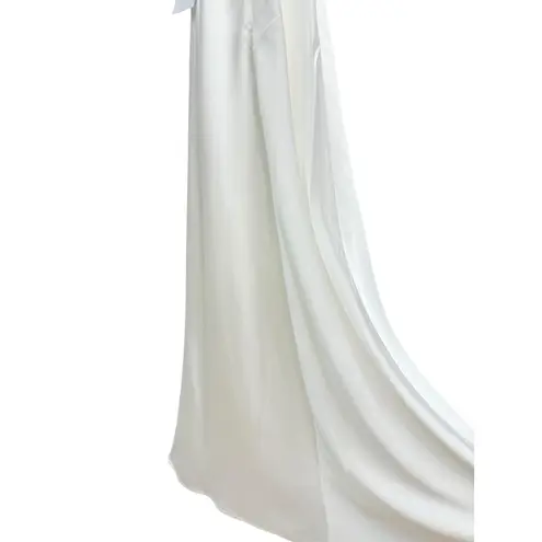 Lulus Effortlessly Sensational White Satin Backless Maxi Dress size XXS NWT