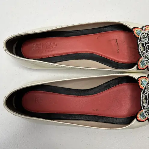 KENZO Paris Size 37.5 US 6.5 Brenda Tiger Ballerinas Flats Glossy Patent Leather