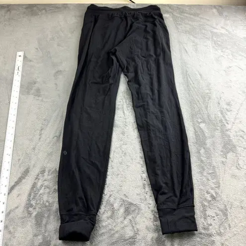 Lululemon  Womens Jogger Size 4 Black High Rise 28" Soft Pockets Logo Athleisure