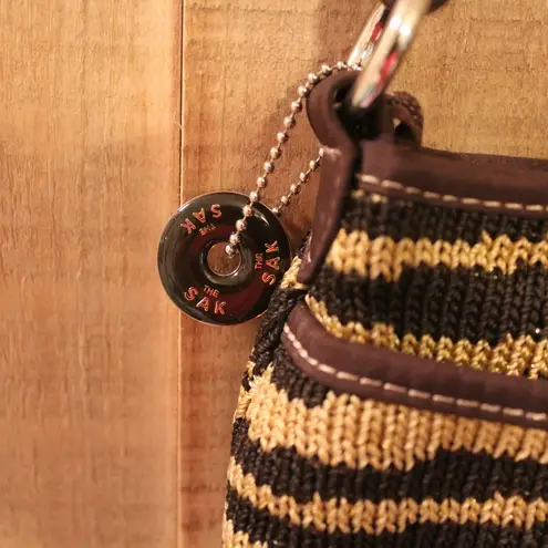 The Sak Handbag Purse Brown & Glitter Gold EUC