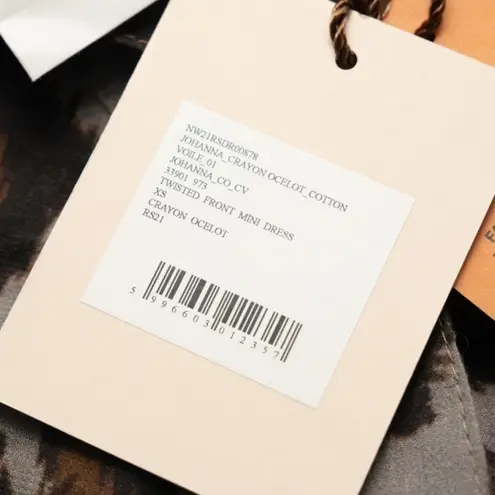 Nanushka. Johanna Leopard Print Twist Mini Dress Brown Size XS