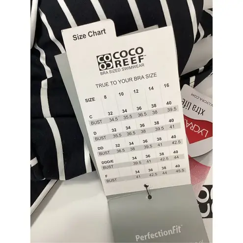 Coco reef New. black stripe 5-way tankini top. 32/34DD. RETAILS $81