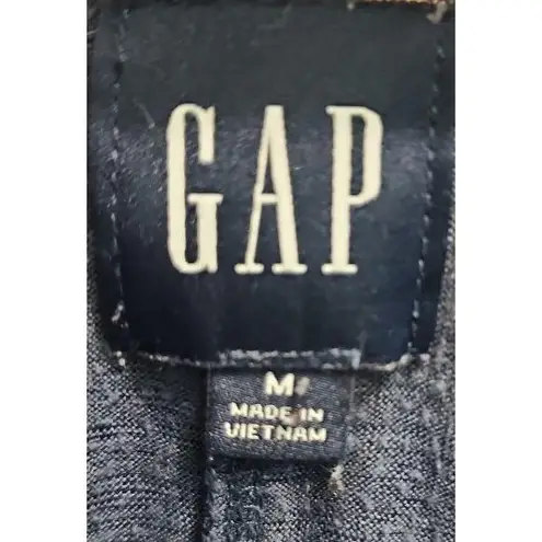 GAP Long Sleeve Shirt Womens Size M Navy Crew Neck Ribbed Soft Blend Casual Blue Size M