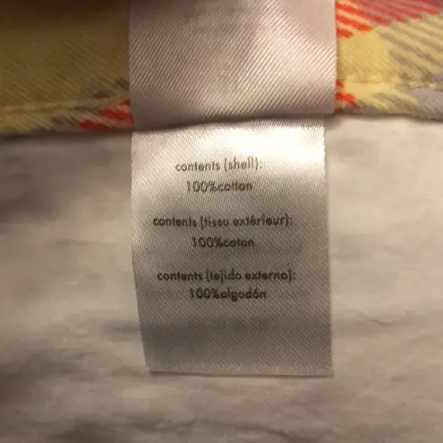 We Wore What NWT Boyfriend Plaid Pale Yellow Denim Jean Shorts in Garden Glade 31