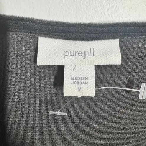 J Jill Pure Jill Top Women M Black Velour Cozy Comfort Minimal Tunic Modest Work Size M