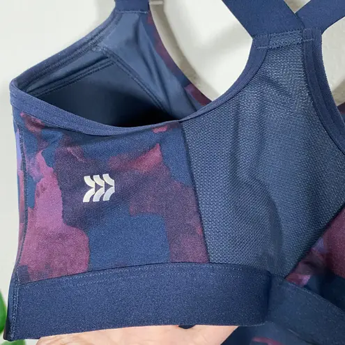 All In Motion High Support Sports Bra Zip-Front Navy Camo 36DD