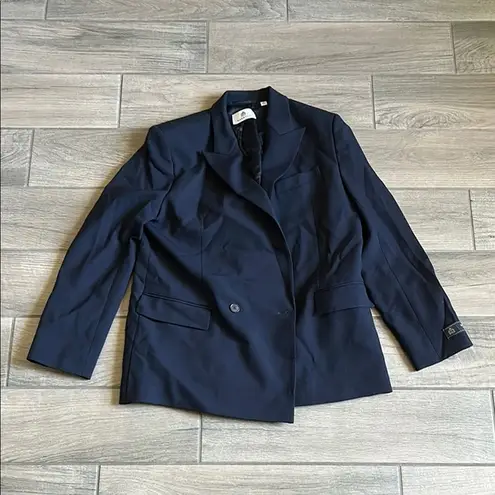 Babaton Blue Double-Breasted Blazer