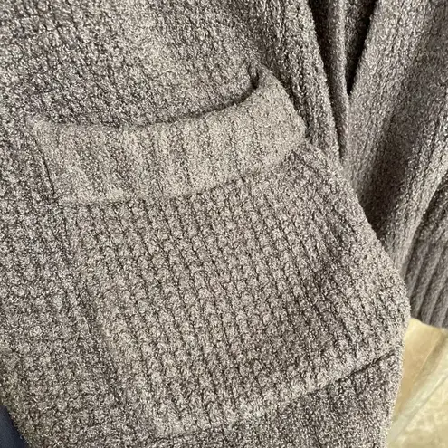 Barefoot Dreams Ash Dark Gray Waffle Knit CozyChic Lite Long Weekend Cardigan XL