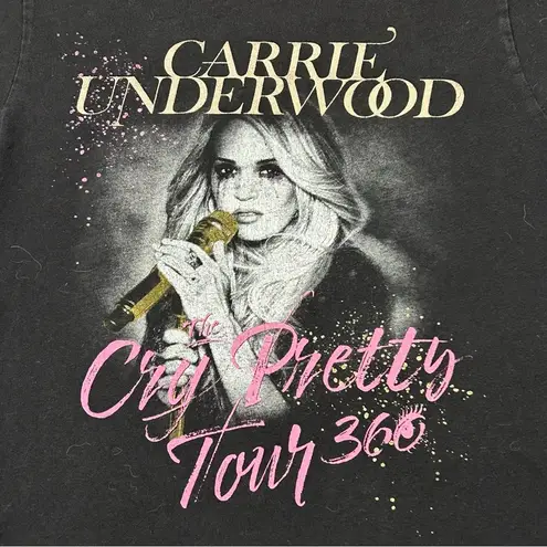 Carrie Underwood Cry Pretty Tour 360 Merch Black Graphic Tee Shirt Womens XS