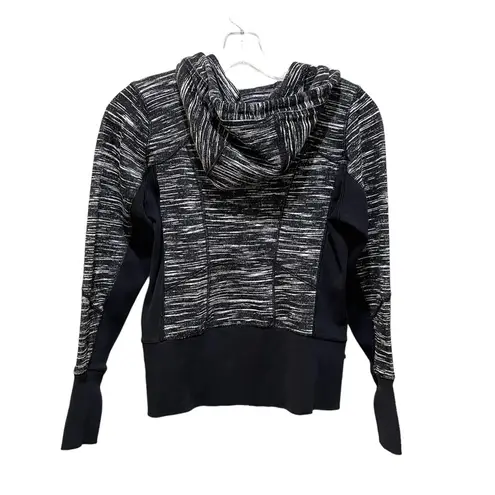 Zella  Marled Space Dyed Zip-Up Hoodie Black White Size XS