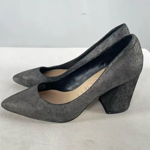 Sole Society Twila Block Heel Point Toe Pump in Cement Size 7