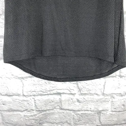 Athletic Works mesh short sleeve top scoop back w/straps hi low Black sz small women