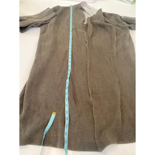 H by Halston Open Front Cardigan Sweater Olive Green EUC Sz M Cotton Blend