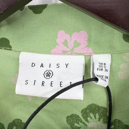 Daisy Street Green Crop Floral Button Front New Small