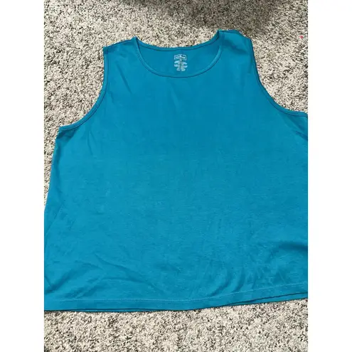 LL Bean Women's Pima Cotton Tee Shell BUNDLE LOT PLUS SIZE 2X Ivory Teal EUC