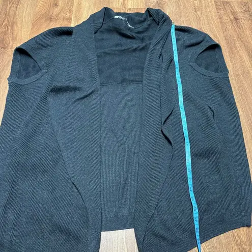 Athleta  Restful Cocoon Wrap Cardigan Ribbed Heather Gray Sweater Size Small