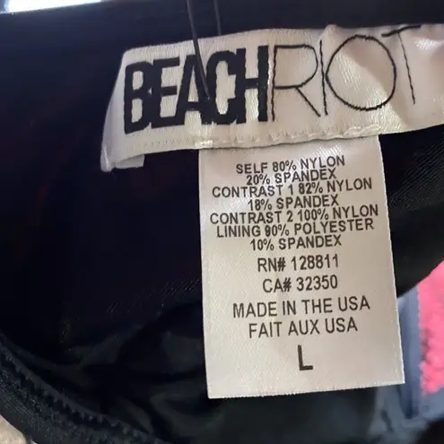 Beach Riot Mesh Overlay Bikini Top Watermelon nwt