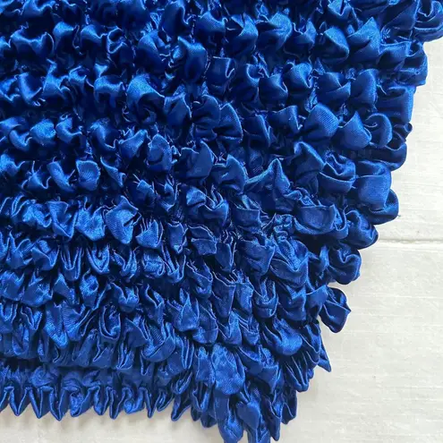 Blue popcorn pleated top Stretch to fit Size undefined