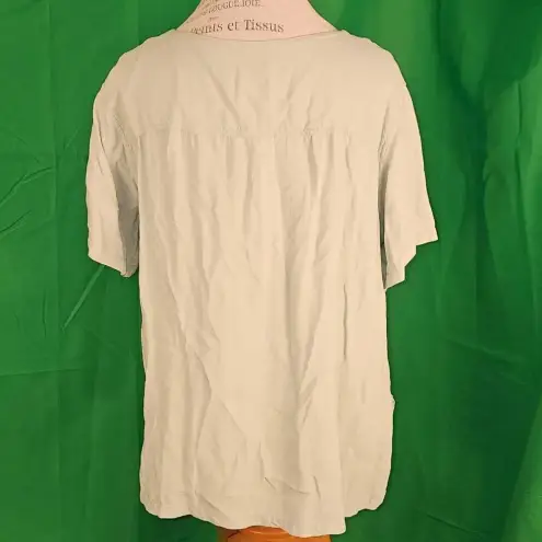 Jams World  Womens Green Short‎ Sleeve Button Down Shirt Blouse XL