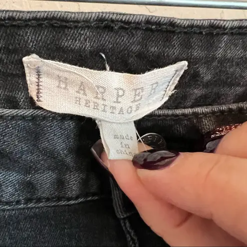 Harper Heritage Faded Black Mid Rise Skinny Jeans