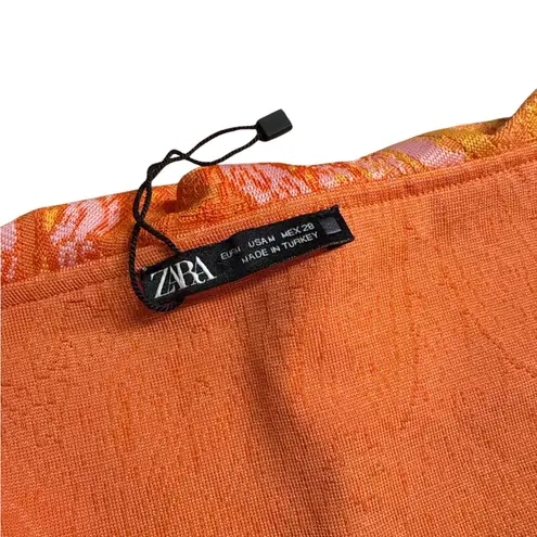 ZARA  Women's Jacquard Ruffled Top