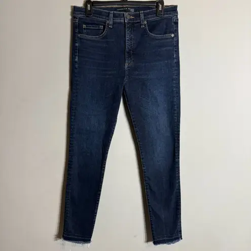 Veronica Beard Kate 10" Skinny Denim Jeans Women's 29 Dark Slate Raw Hem Stretch
