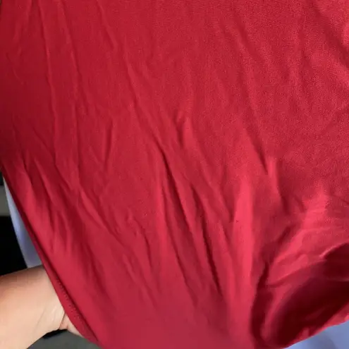 One Piece Ruched swimsuit size 6 molded cups built in bra red rust slimming