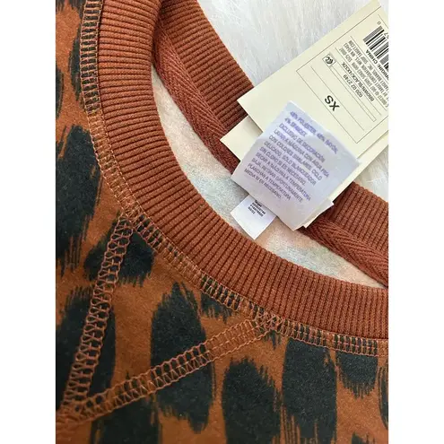 Stars Above Animal Leopard Print Soft Fleece Sweatshirt - Dark Brown Size XS