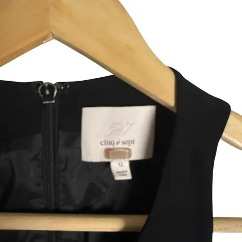 Cinq à Sept Cinq a Sept Belladonna Black Asymmetric Cut Out Sleeveless Midi Dress Size 12