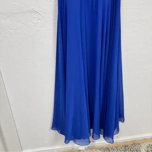 JJ House Royal Blue Rhinestone Studded Prom Gown Maxi Dress Womens XXL Formal Size 2X