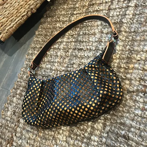 Tosca Blu Y2K Black Netted Orange Shoulder Bag