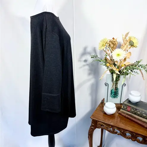 Cable & Gauge Gray Long Sleeve Scoop Neck Top Sz 2X💚