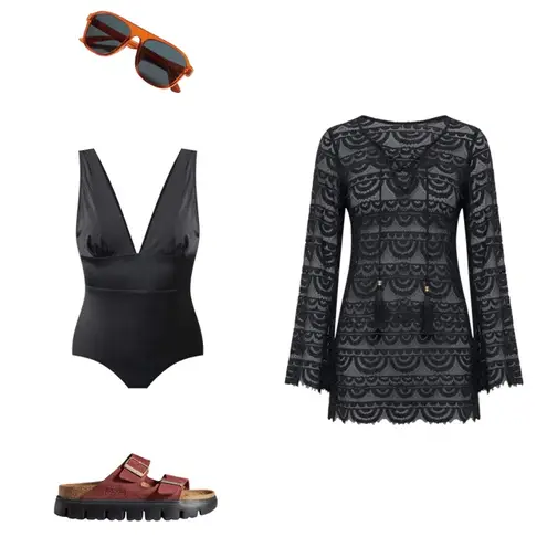 ANDIE Swim Mykonos Black One Piece Swimsuit Medium