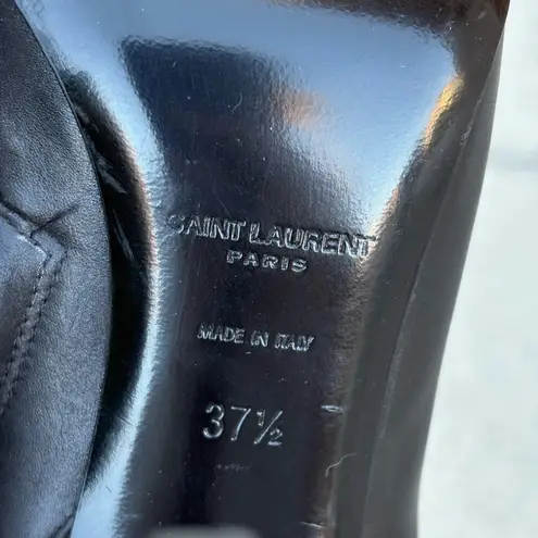 Saint Laurent Paris Bottine zipper-trim two-tone leather ankle boots booties size 37.5